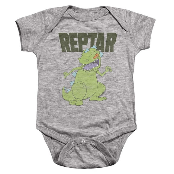 Rugrats Reptar Big Unisex Infant Snap Suit for Baby (12 Months) Athletic Heather
