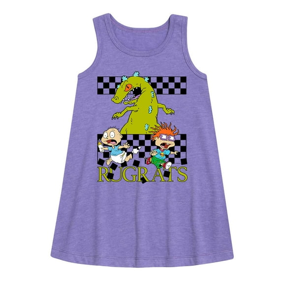 Rugrats - Reptar Checkers - Toddler and Youth Girls A-line Dress