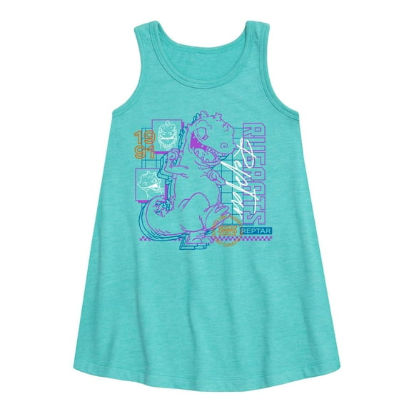 Rugrats - Reptar Grid - Toddler and Youth Girls A-line Dress