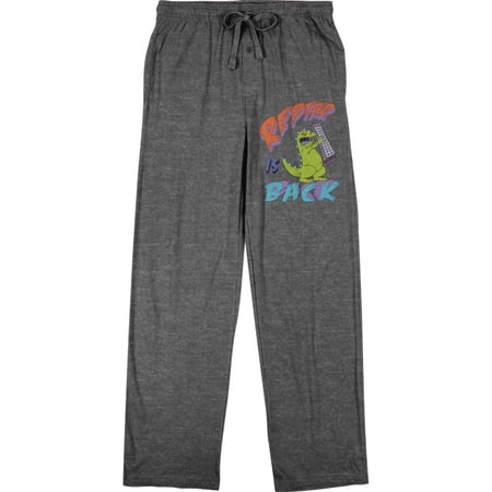 Rugrats Reptar Is Back Men's Graphite Heather Graphic Sleep Pajama Pants-XX-Large