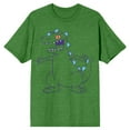 thumbnail image 1 of Rugrats Reptar Line Art Men's Irish Green Heather T-shirt-XL, 1 of 4