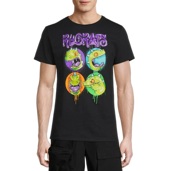 Rugrats Reptar Men's & Big Men's Airbrush Short Sleeve Graphic Tee