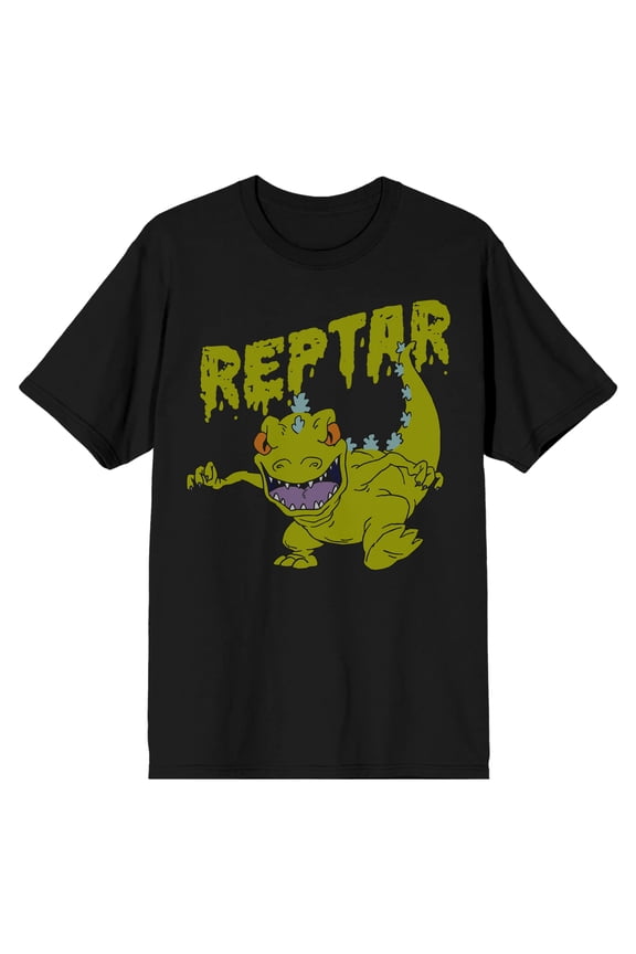Rugrats Reptar Rampage Men's Black T-shirt-XL