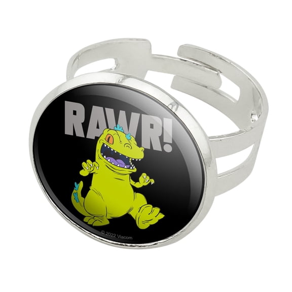Rugrats Reptar Rawr! Silver Plated Adjustable Novelty Ring