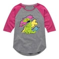 thumbnail image 1 of Rugrats - Reptar Shreds - Toddler And Youth Girls Raglan Graphic T-Shirt, 1 of 4
