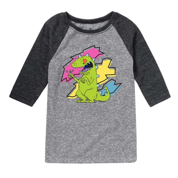 Rugrats - Reptar Shreds - Toddler And Youth Girls Raglan Graphic T-Shirt