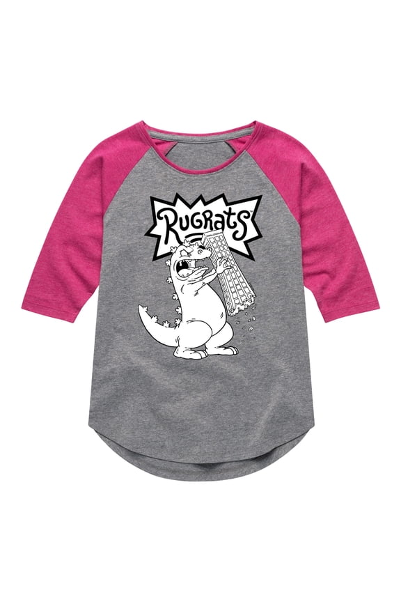 - Reptar Tokyo - Toddler & Youth Girls Raglan Graphic T-Shirt