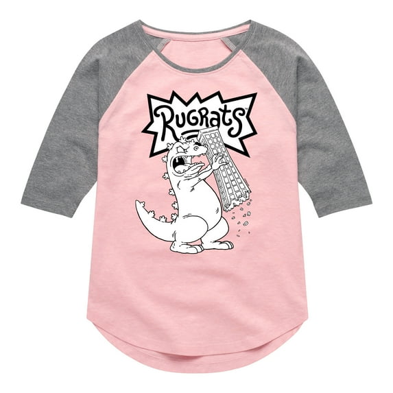 Rugrats - Reptar Tokyo - Toddler & Youth Girls Raglan Graphic T-Shirt