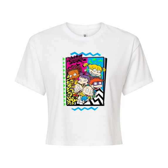 Rugrats - Retro Character Group - Juniors Cropped Graphic T-Shirt