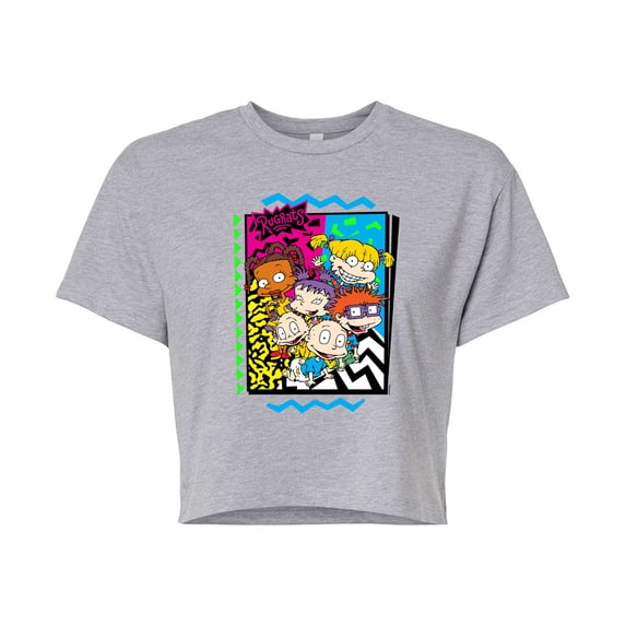 Rugrats - Retro Character Group - Juniors Cropped Graphic T-Shirt