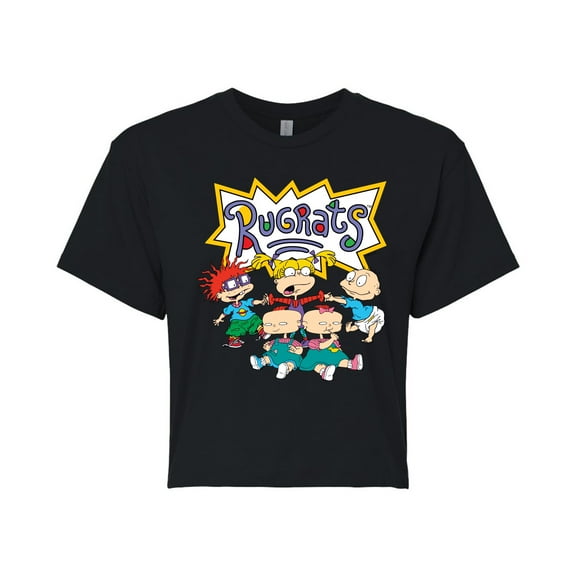 Rugrats - Rugrat Group Shot - Juniors Cropped Cotton Blend T-Shirt