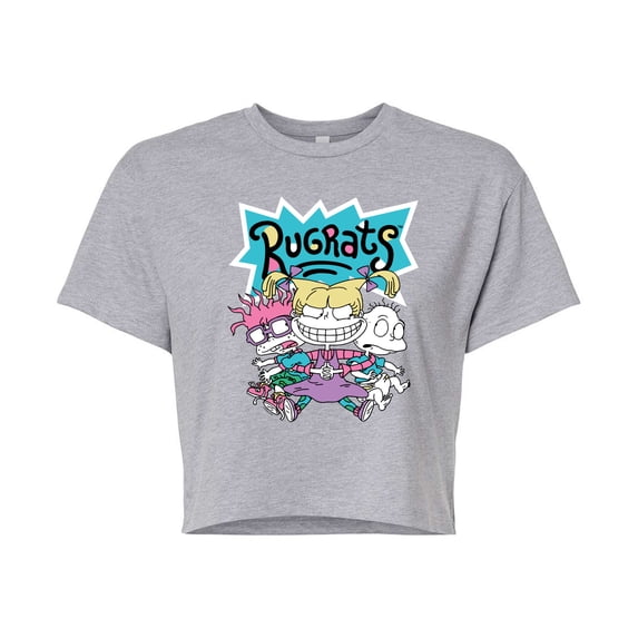 Rugrats - Rugrat Squad - Juniors Cropped Cotton Blend T-Shirt