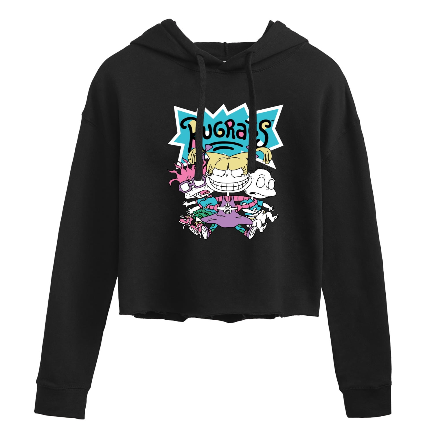Rugrats Cropped Hoodie Tommy Chuckie Angelica Junior Women s Sweatshirt Walmart