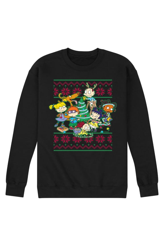 - Rugrats Christmas Sweater - Men's Crew Neck Fleece Pullover