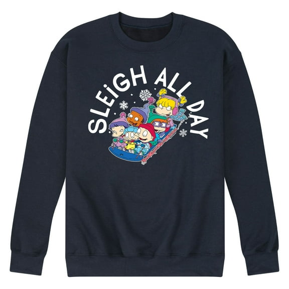Rugrats - Sleigh All Day - Men's Crew Neck Fleece Pullover