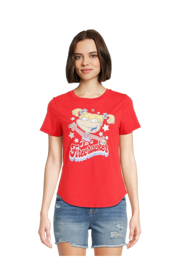 Rugrats Women's Angelica Graphic Tee with Short Sleeves, Sizes XS-3XL