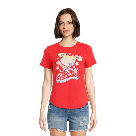 Rugrats Women's Angelica Graphic Tee with Short Sleeves, Sizes XS-3XL