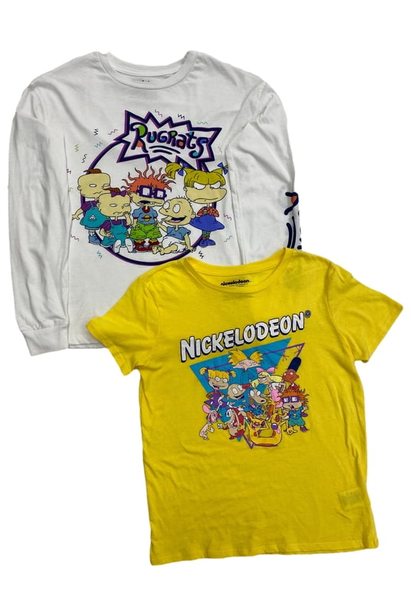 Womens (Juniors) White & Yellow 2pc T-Shirt Tee Shirt Set X-Small