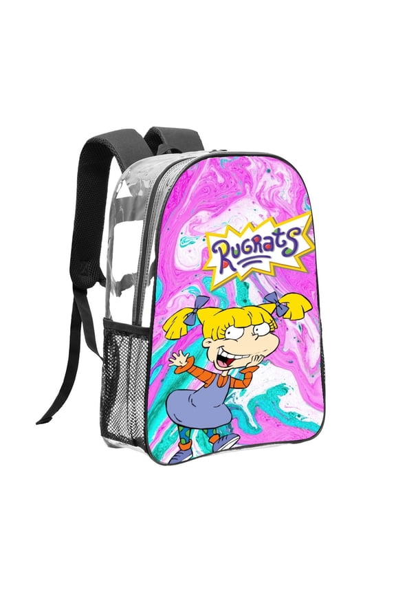 Rugratsu Pattern Transparent Backpack Lightweight And fashionable Showcasing Personality And Leading The Trend