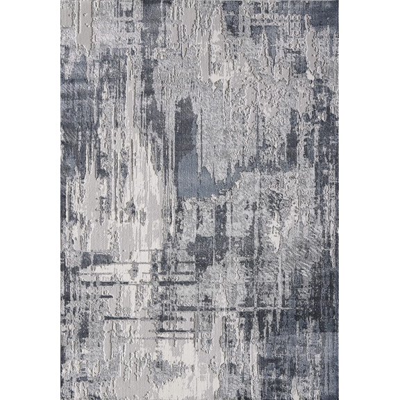 Rugs 5'3" X 7'6" Navy, Blue & Grey Vintage Abstract Motif Area Rug -Vista Collection Rustic Contemporary Modern Style Accent Rug$$Home Decor, Kitchen, & Other
