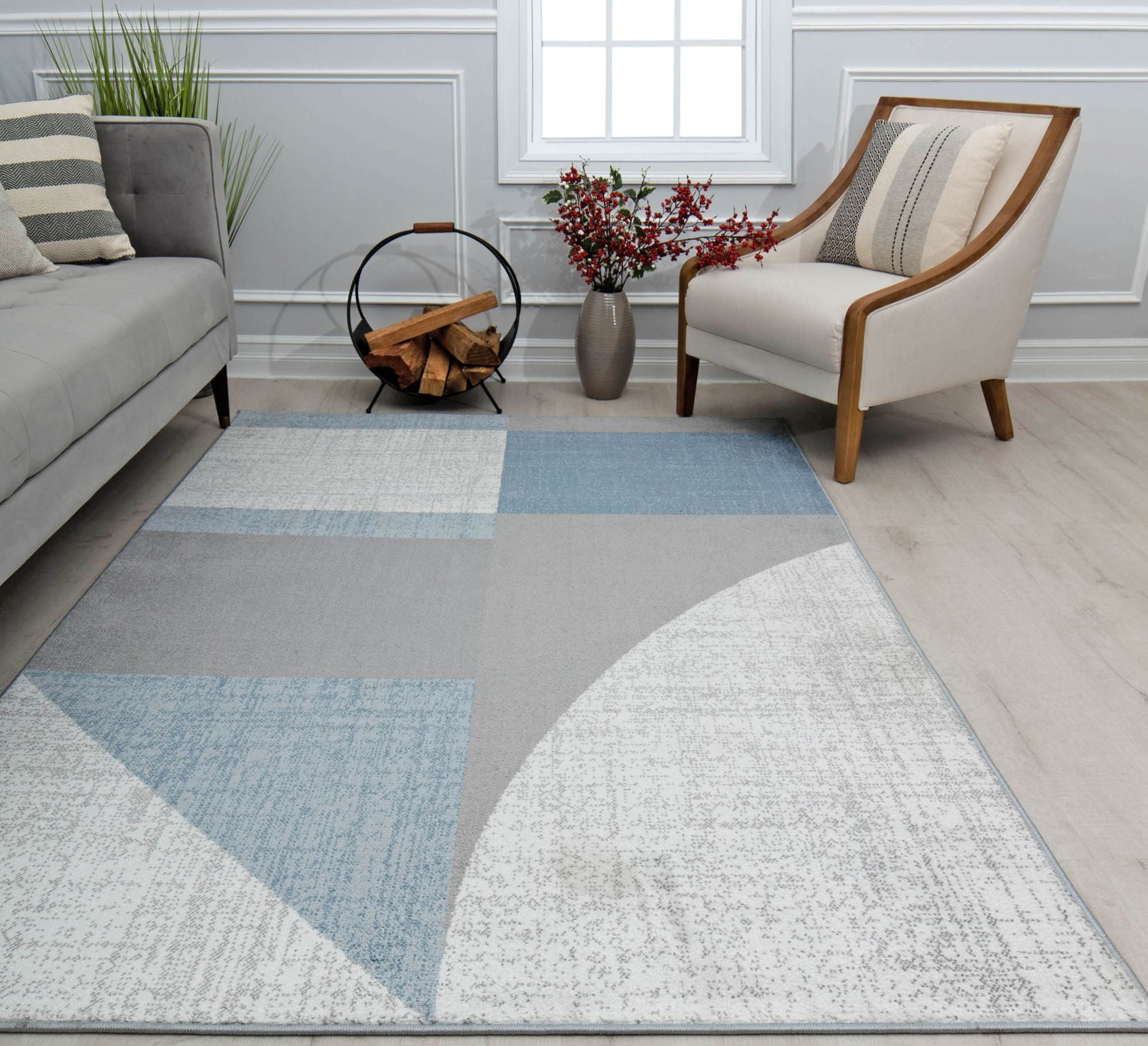 Rugs America Amabella IV70A Nature Essentials Abstract Vintage White Area Rug, 2'6" x 8'