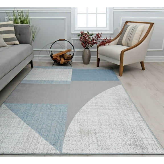 Rugs America Amabella IV70A Nature Essentials Abstract Vintage White Area Rug, 2'6" x 8'