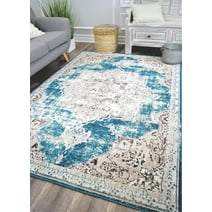 Rugs America Assent HW20A Avalon Teal Transitional Vintage Blue Area Rug, 2'6"x4'