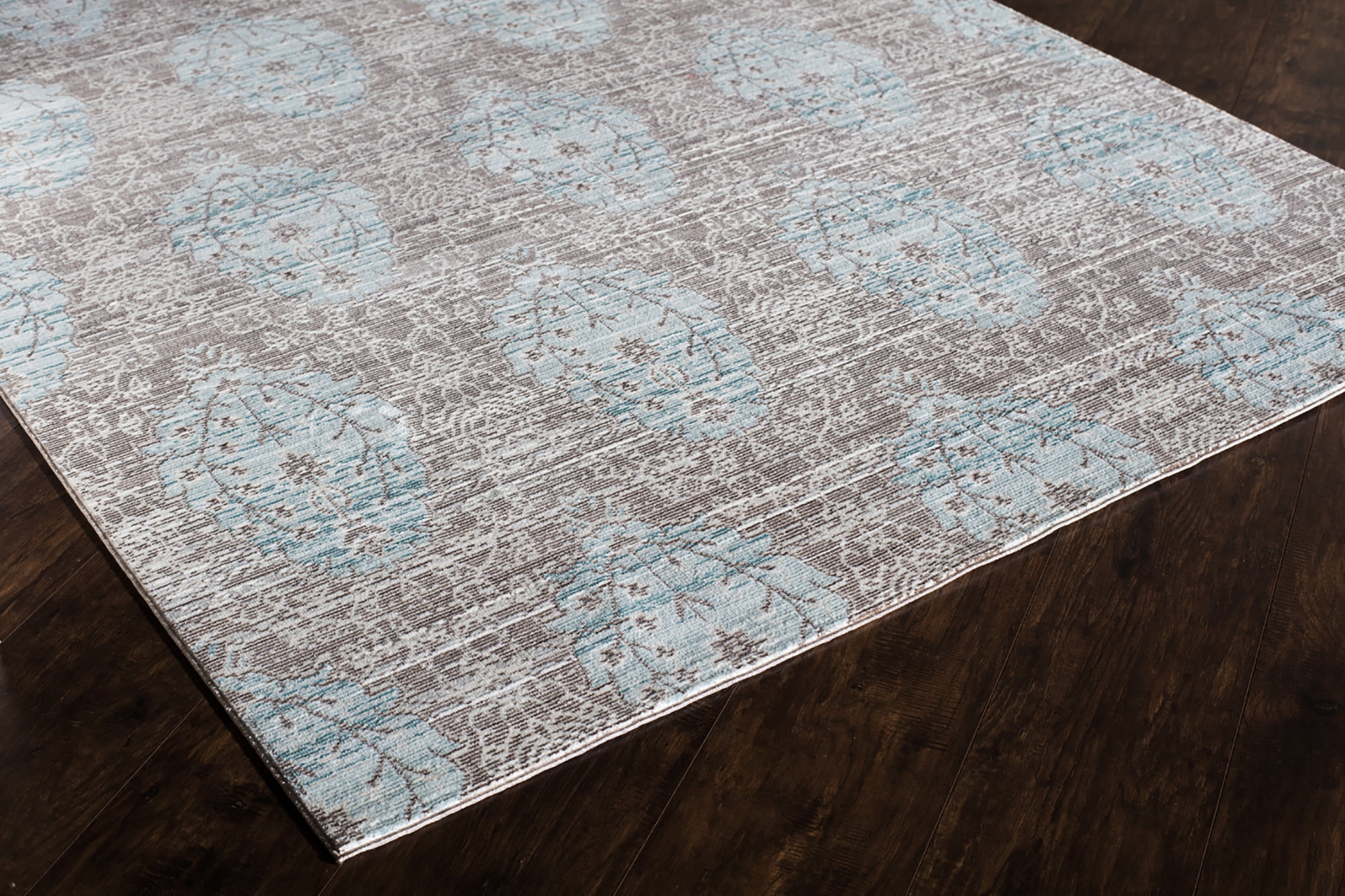 Rugs America Asteria Collection Brown Blue AI450A Transitional Floral