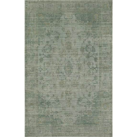 Rugs America Asteria Collection Green Green AI250A Transitional Floral Area Rug 4' x 6'