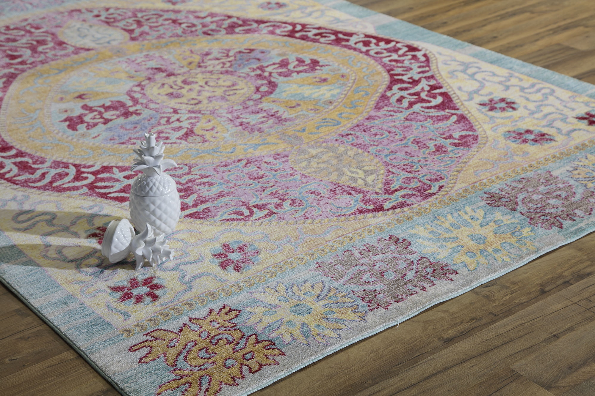 Rugs America Asteria Collection Ruby Red AI550A Transitional Floral Area Rug 8' x 10'