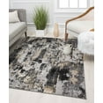 thumbnail image 1 of Rugs America Astor AD40A Onyx Black Transitional Abstract Black Area Rug, 5'3"x7'0", 1 of 9