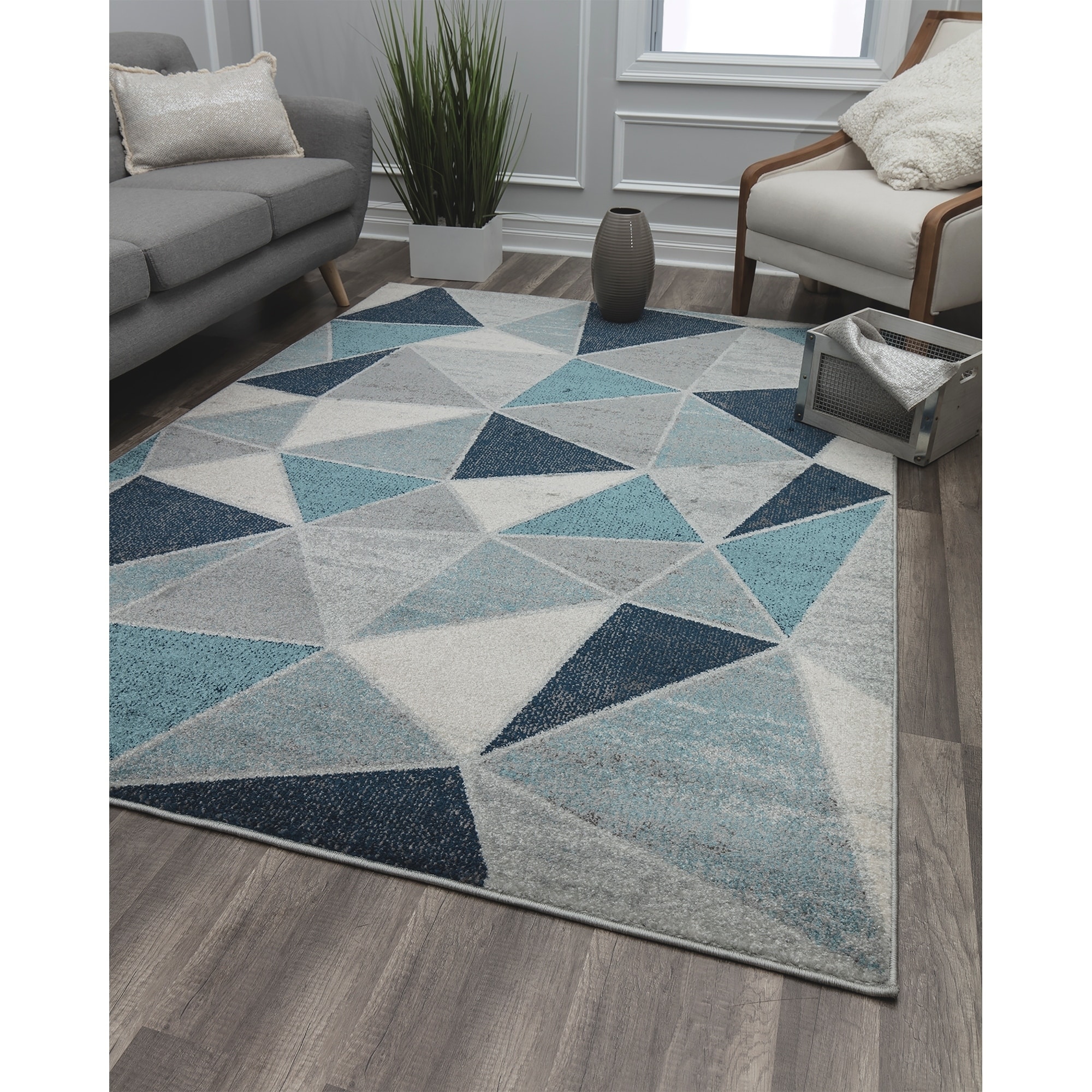 Mohawk Home Aurora Foliage Friends Blue Printed Area Rug, 5'x8', Blue