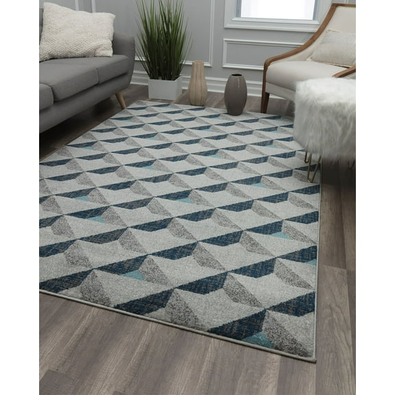 Rugs America Aurea KA30C Grey Tone Geometric Contemporary Gray Area Rug, 8'x10'