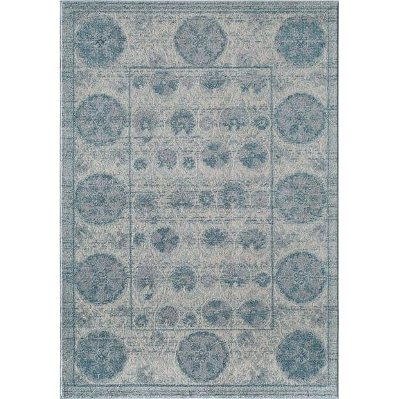 Rugs America Beverly Collection Blue BV650A Transitional Abstract Area Rug 2' x 3'