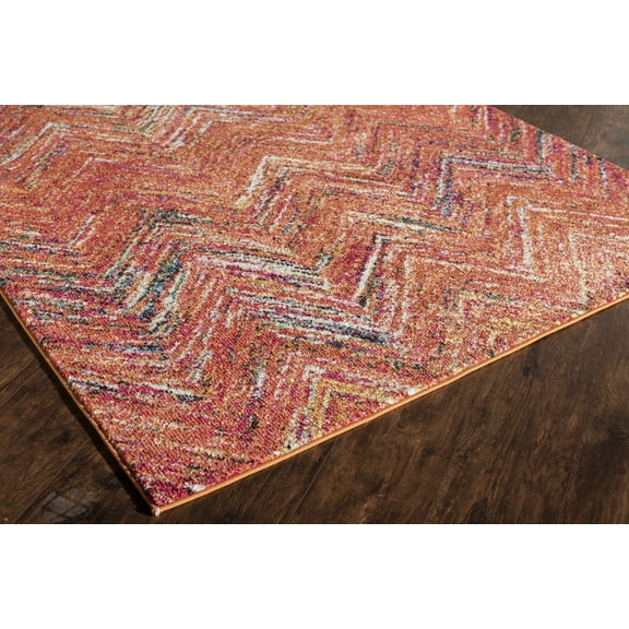 Rugs America Beverly Collection Rust BV300A Contemporary Abstract Area Rug 2' x 3'