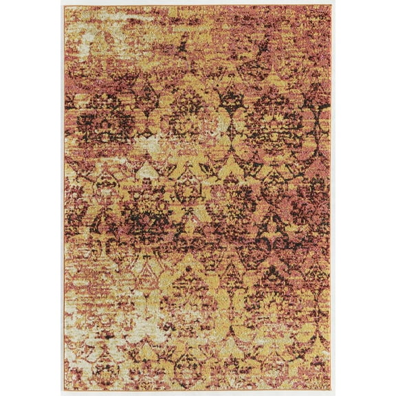 Rugs America Beverly Collection Rust Red BV400A Transitional Abstract Area Rug 2' x 3'