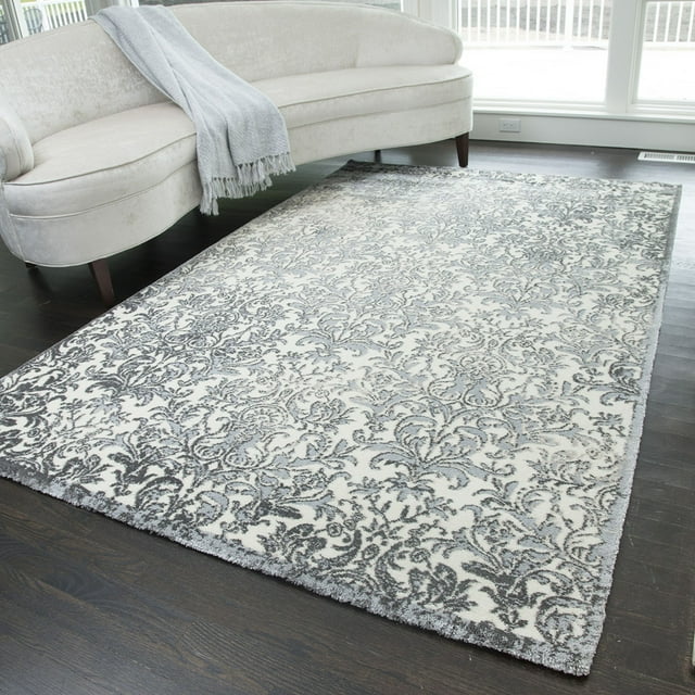 Rugs America Brighton Collection Snow Day BH400B Transitional Oriental Area Rug 2' x 4'