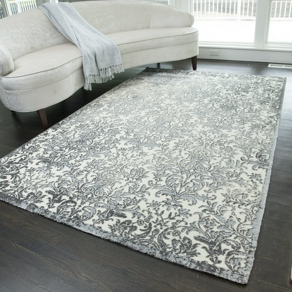 Rugs America Brighton Collection Snow Day BH400B Transitional Oriental Area Rug 5' x 8'