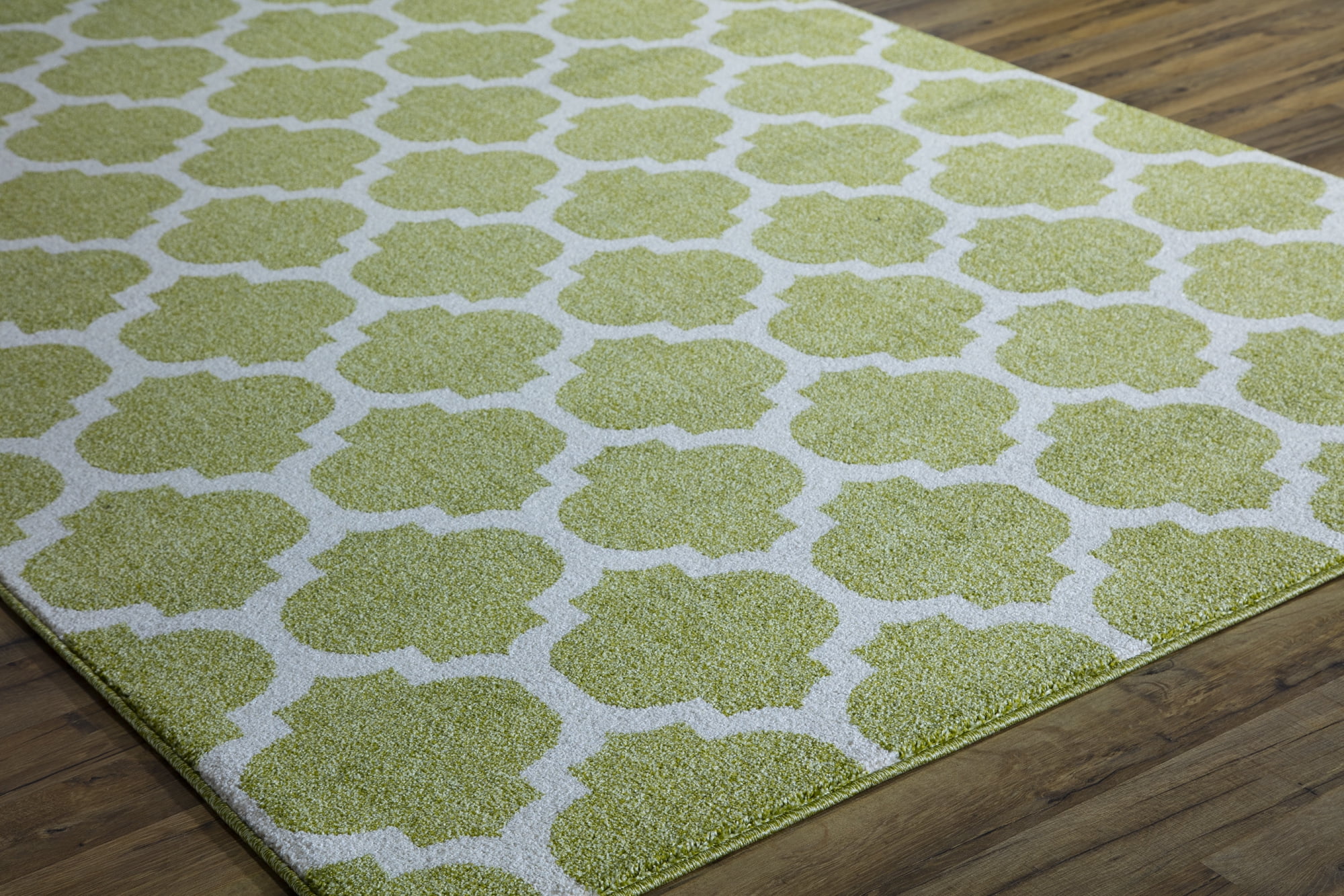 Rugs America Brooklyn Collection Green Ivory BK100E Contemporary Geometric Area Rug 7'10"x10'10"