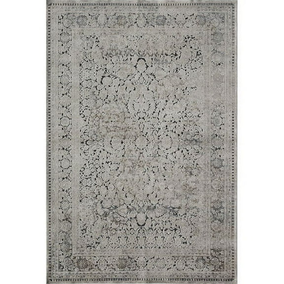 Rugs America Cambridge Collection Tan Navy CB500A Transitional Abstract Area Rug 2'3" x 8'