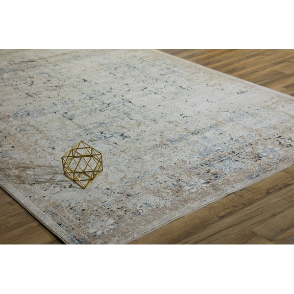 Rugs America Cambridge Collection Tan Taupe CB600A Transitional Abstract Area Rug 2'3" x 8'