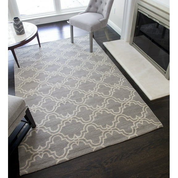 Rugs America Delano Collection Clover Platinum DL250 Contemporary Geometric Area Rug 5' x 8'