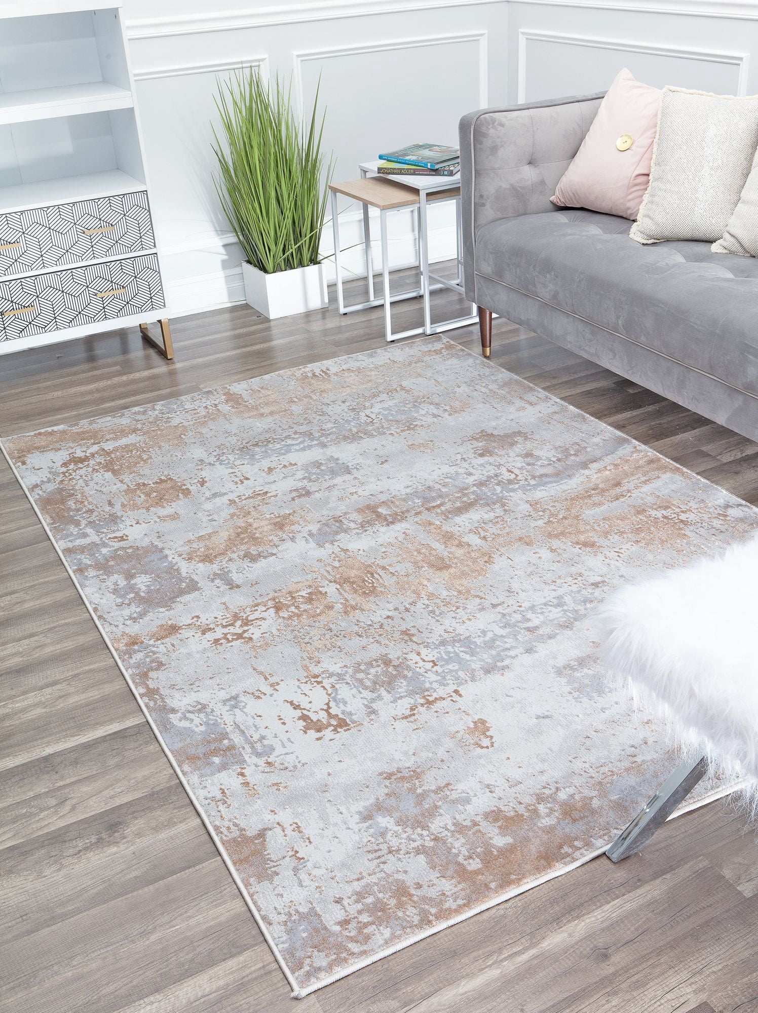 Rugs America Emali Cream Area Rug - Farmhouse Design - 5x7 - Walmart.com