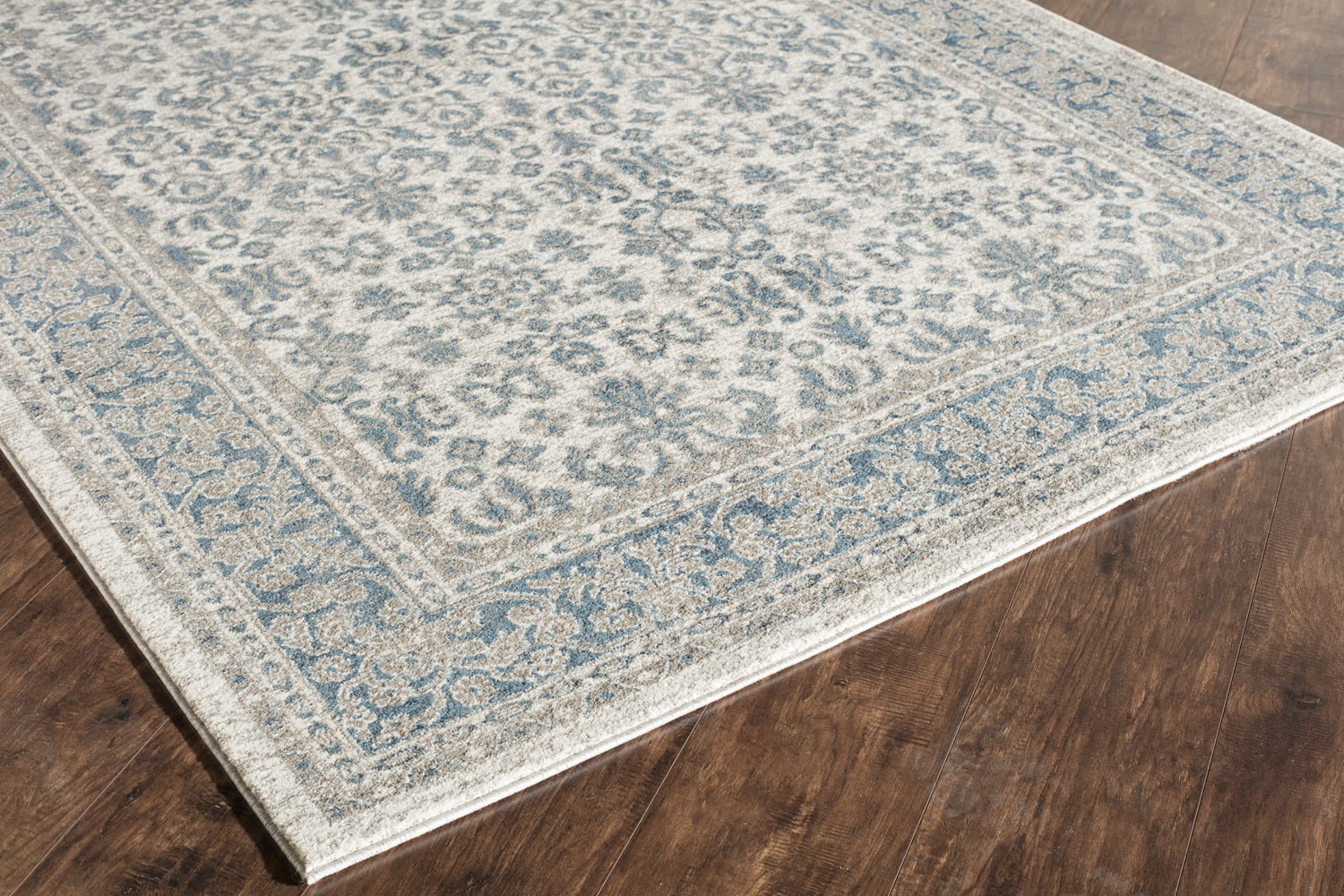 Rugs America Estelle Collection Ivory Seafoam ET250A Transitional Oriental Area Rug 2' x 3'