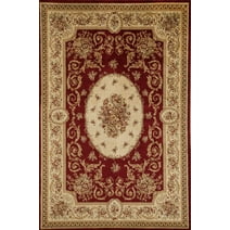 Rugs America Faith 4277-RED Medallion Red European Traditional Red Area Rug, 5'3"x7'10"