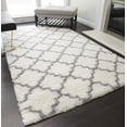 thumbnail image 1 of Rugs America Feather Shag Collection Ivory grey Quatrefoil FH100A Contemporary Geometric Area Rug 2' x 4', 1 of 7