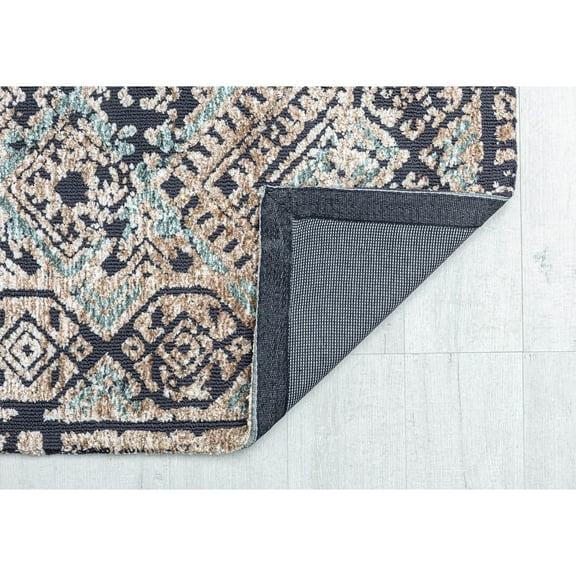 Rugs America GA15A Smoky Nights Abstract Vintage Navy Area Rug, 2'0"x3'0" Ideal for Living Room, Bedroom, Dining Room and More