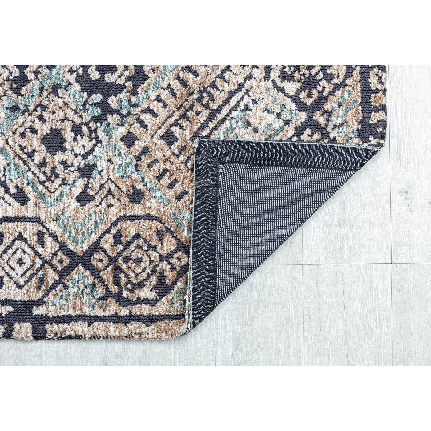 Rugs America GA15A Smoky Nights Abstract Vintage Navy Area Rug, 5’0”x7’0” Ideal for Living Room, Bedroom, Dining Room and More