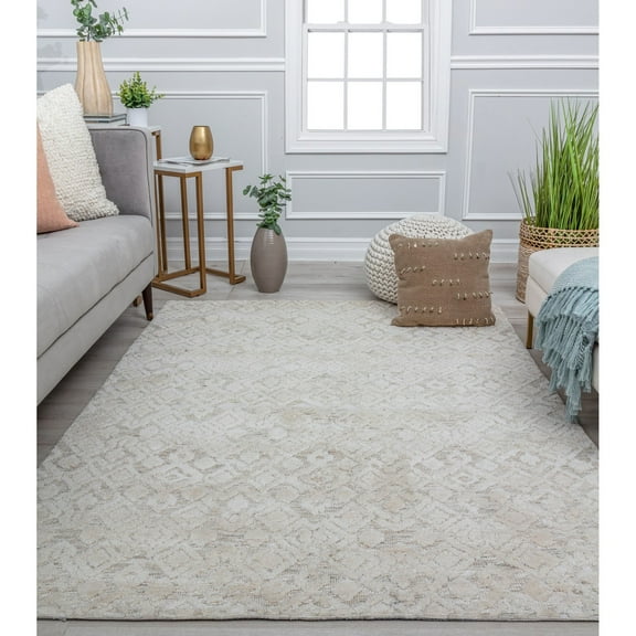 Rugs America GA50A Alabaster Wood Diamond Vintage Cream Area Rug, 2'0"x3'0" Ideal for Living Room, Bedroom, Dining Room and More