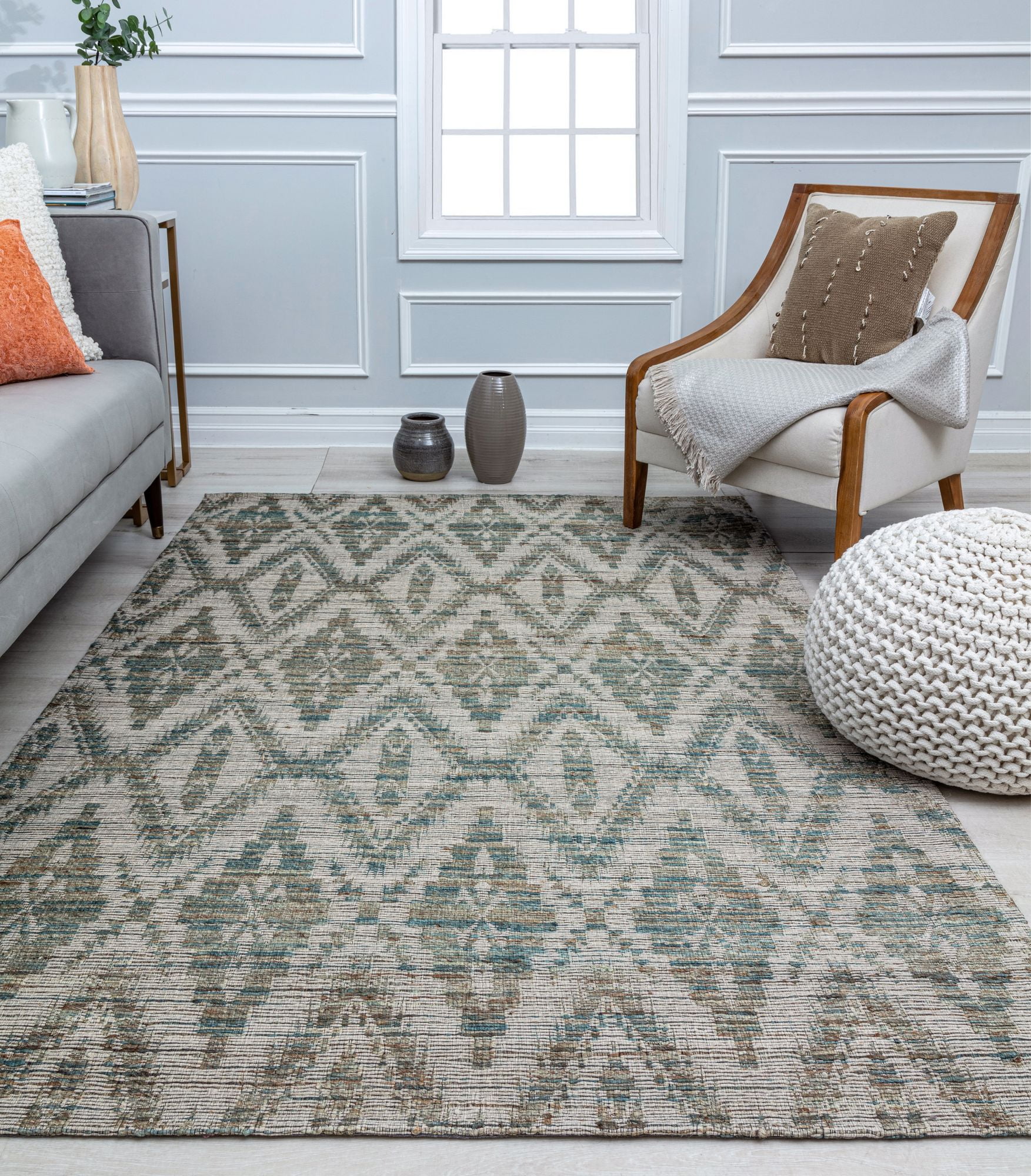 Rugs America GN15A Top Ikat Diamond Modern Brown Area Rug, 5’0”x7’0”